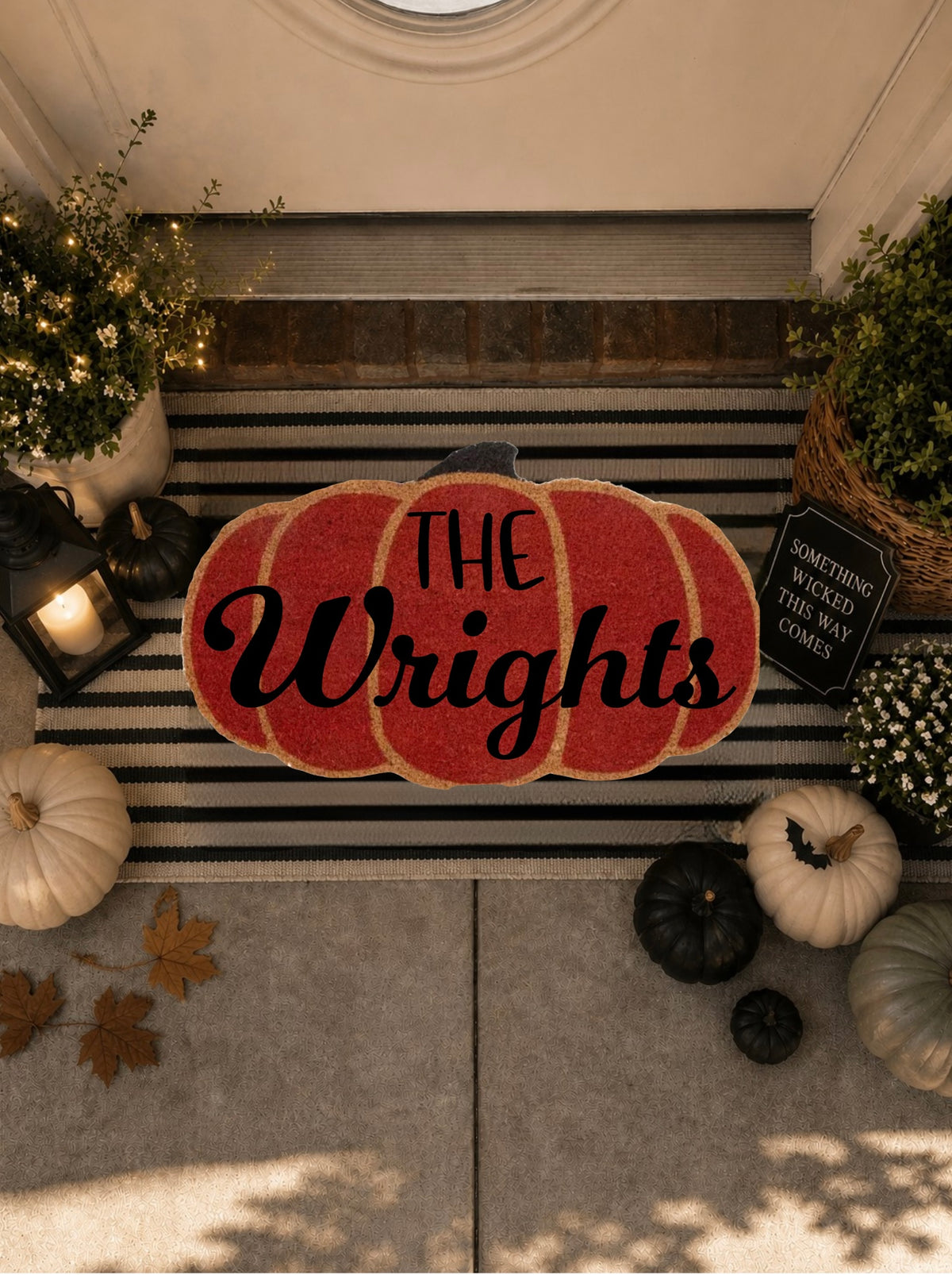 Pumpkin Last Name Doormat
