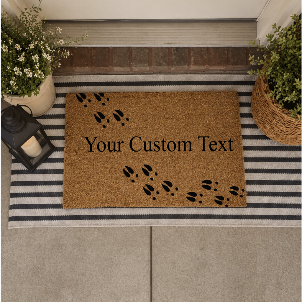 Deer Track Custom Doormat, Last Name, Personalized Welcome Mat